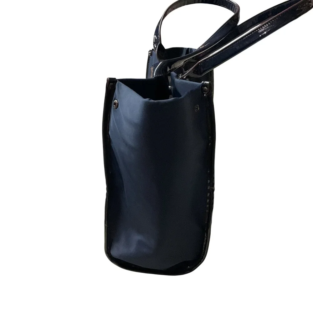 Aimee Kestenberg Women's Patent Trim Structured Tote Shoulder Double Handle Bag